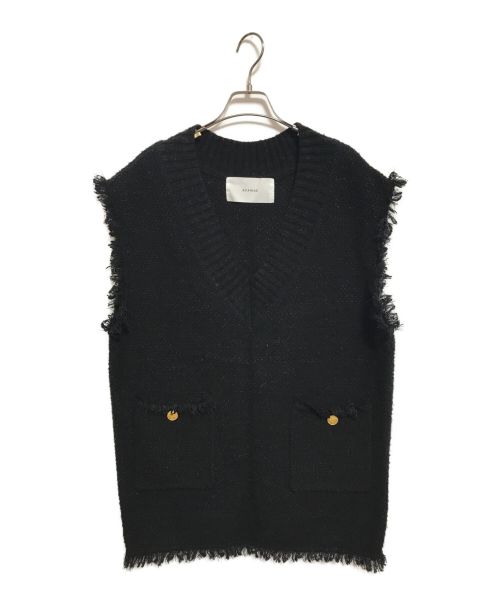 ADAWAS（アダワス）ADAWAS (アダワス) ニットツイードベスト ブラック サイズ:FREEの古着・服飾アイテム