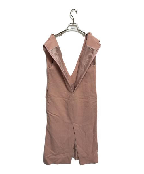 Whim Gazette（ウィムガゼット）Whim Gazette (ウィムガゼット) メルトンVネックワンピース ピンク サイズ:下記参照の古着・服飾アイテム