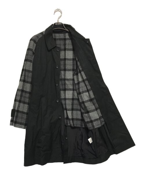wonderland（ワンダーランド）wonderland (ワンダーランド) ライナー付き切替ステンカラーコート グレー×ブラック サイズ:SIZE2の古着・服飾アイテム