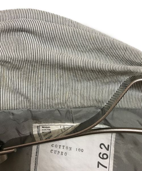 sacai（サカイ）sacai (サカイ) ストライプ比翼ショップコート グレー サイズ:1（下記参照）の古着・服飾アイテム