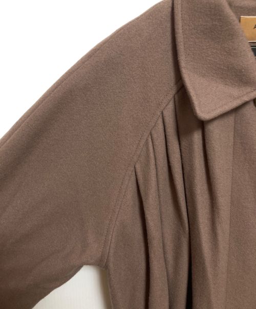 AMeLIE（アメリ）AMeLIE (アメリ) UND FRONT GATHER OPEN SLEEVE COAT ブラウン サイズ:SHの古着・服飾アイテム