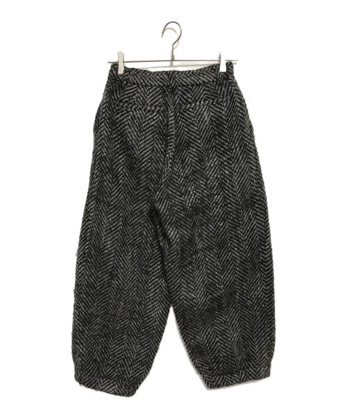 BASISBROEK（バージスブルック）BASISBROEK (バージスブルック) ウールロービングツイードロングエッグパンツ ブラック サイズ:SIZE 1の古着・服飾アイテム
