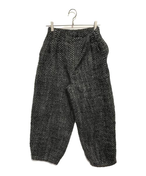 BASISBROEK（バージスブルック）BASISBROEK (バージスブルック) ウールロービングツイードロングエッグパンツ ブラック サイズ:SIZE 1の古着・服飾アイテム