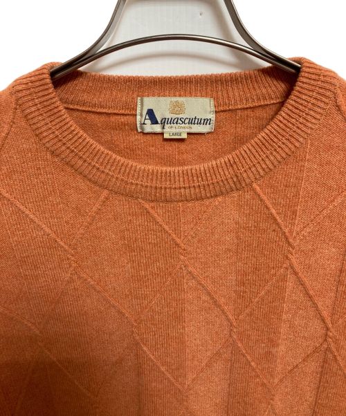 Aquascutum（アクアスキュータム）Aquascutum (アクアスキュータム) カシミヤブレンドクルーネックニット オレンジ サイズ:下記参照の古着・服飾アイテム