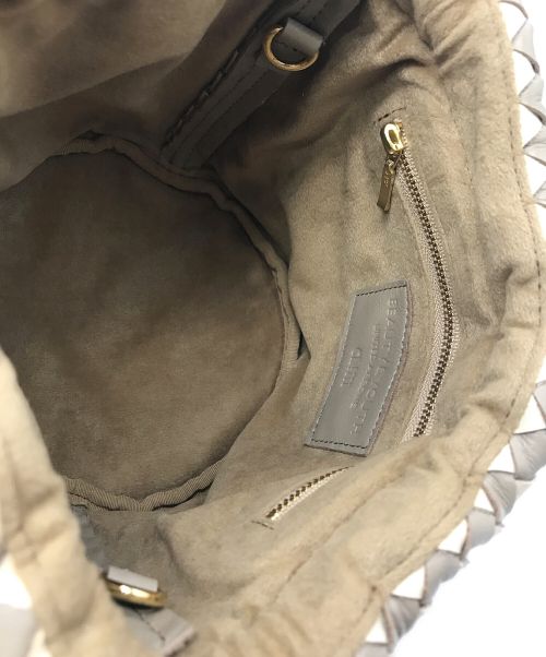 BEAUTY&YOUTH（ビューティーアンドユース）BEAUTY&YOUTH (ビューティーアンドユース) 2WAYレザーバッグ ベージュの古着・服飾アイテム