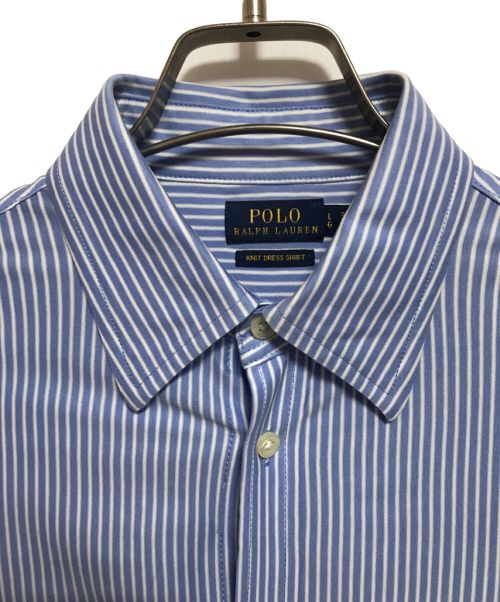 POLO RALPH LAUREN（ポロ・ラルフローレン）POLO RALPH LAUREN (ポロ・ラルフローレン) ストレッチストライプシャツ ブルー×ホワイト サイズ:Lの古着・服飾アイテム