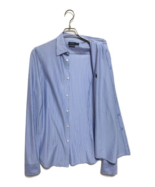 POLO RALPH LAUREN（ポロ・ラルフローレン）POLO RALPH LAUREN (ポロ・ラルフローレン) ストレッチストライプシャツ ブルー×ホワイト サイズ:Lの古着・服飾アイテム