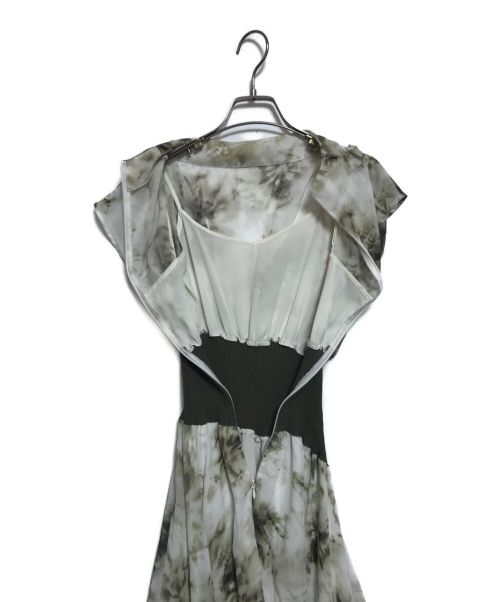 FRAY ID（フレイ アイディー）FRAY ID (フレイ アイディー) エストリブドッキングプリントワンピース アイボリー サイズ:1の古着・服飾アイテム