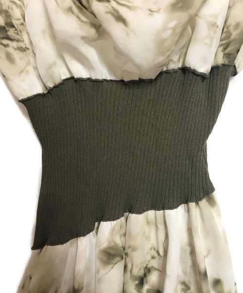 FRAY ID（フレイ アイディー）FRAY ID (フレイ アイディー) エストリブドッキングプリントワンピース アイボリー サイズ:1の古着・服飾アイテム