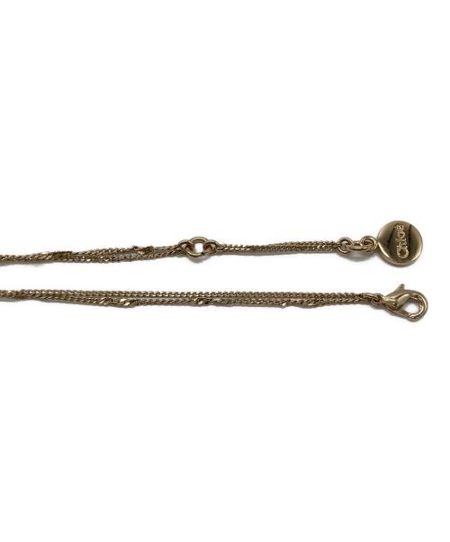 Chloe（クロエ）Chloe (クロエ) ストーントップ2連ネックレス ゴールドの古着・服飾アイテム