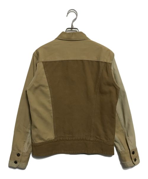 LEVI'S REDLOOP（リーバイスレッドループ）LEVI'S REDLOOP (リーバイスレッドループ) 再構築トラッカージャケット ベージュ×インディゴ サイズ:Mの古着・服飾アイテム
