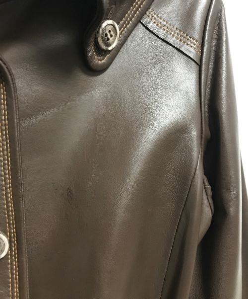 NORTH BEACH LEATHER（ノースビーチレザー）NORTH BEACH LEATHER (ノースビーチレザー) レザーコート ブラウン サイズ:Mの古着・服飾アイテム