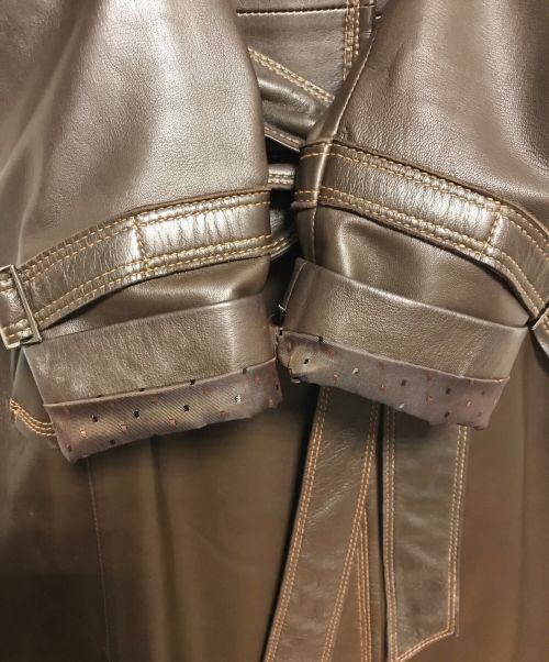 NORTH BEACH LEATHER（ノースビーチレザー）NORTH BEACH LEATHER (ノースビーチレザー) レザーコート ブラウン サイズ:Mの古着・服飾アイテム