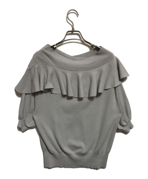 Diagram（ダイアグラム）Diagram (ダイアグラム) フリルショルダーニット ブルー サイズ:36の古着・服飾アイテム