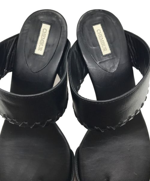CHEMBUR（チェンバー）CHEMBUR (チェンバー) ミュール ブラック サイズ:37の古着・服飾アイテム