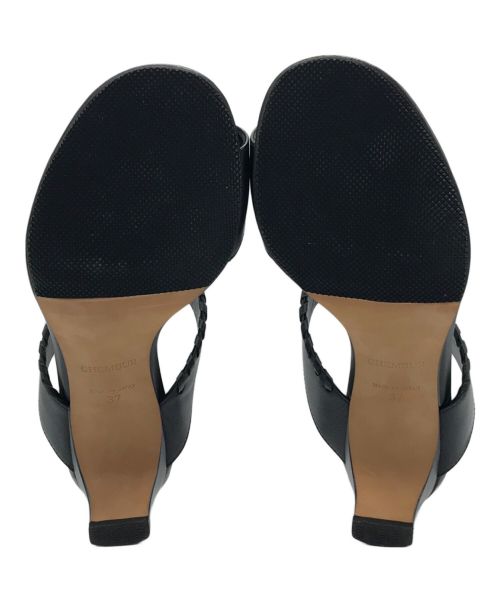 CHEMBUR（チェンバー）CHEMBUR (チェンバー) ミュール ブラック サイズ:37の古着・服飾アイテム