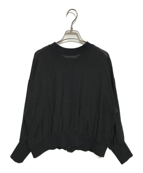 Audrey and John Wad（オードリーアンドジョンワッド）AUDREY AND JOHN WAD (オードリーアンドジョンワッド) リブ付2wayシアーブルゾン ブラック サイズ:FREEの古着・服飾アイテム