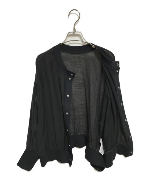 Audrey and John Wad（オードリーアンドジョンワッド）AUDREY AND JOHN WAD (オードリーアンドジョンワッド) リブ付2wayシアーブルゾン ブラック サイズ:FREEの古着・服飾アイテム