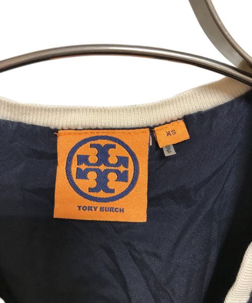 TORY BURCH（トリーバーチ）TORY BURCH (トリーバーチ) ニットジャケット ネイビー×アイボリー サイズ:XSの古着・服飾アイテム