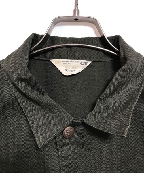 big mac（ビッグマック）big mac (ビッグマック) 70‘Sヘリンボーンミリタリーオールインワン グリーン サイズ:42Rの古着・服飾アイテム