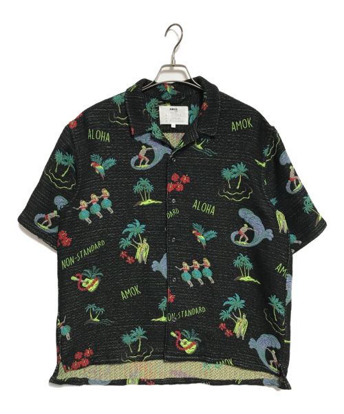 amok（アモク）amok (アモク) Aloha Jacquard Shirts ブラック サイズ:下記参照の古着・服飾アイテム
