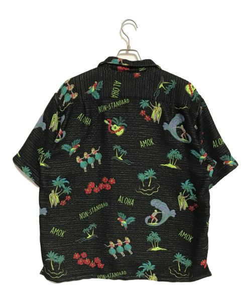 amok（アモク）amok (アモク) Aloha Jacquard Shirts ブラック サイズ:下記参照の古着・服飾アイテム