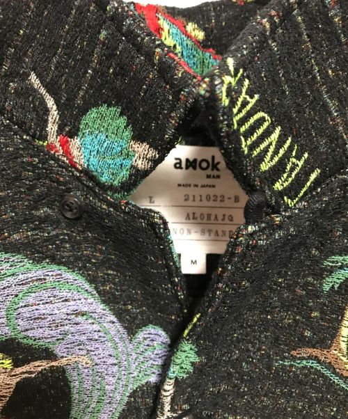 amok（アモク）amok (アモク) Aloha Jacquard Shirts ブラック サイズ:下記参照の古着・服飾アイテム