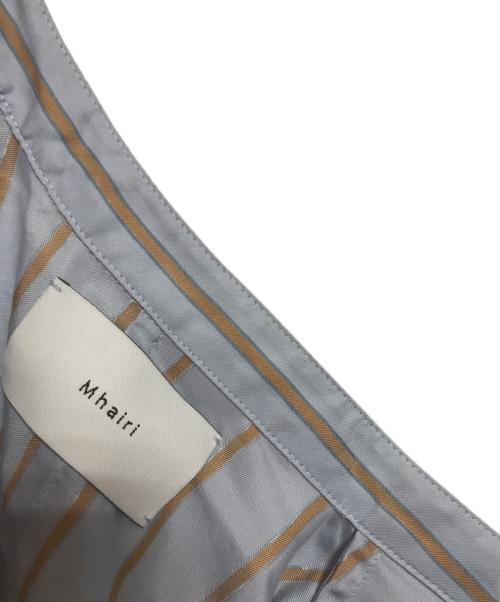 Mhairi（マイリ）Mhairi (マイリ) カシュクール変形シャツワンピース ブルー×ブラウン サイズ:SIZE 36の古着・服飾アイテム