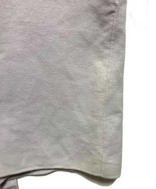 FRAY ID（フレイ アイディー）FRAY ID (フレイ アイディー) ノーカラーリバーコート パープルの古着・服飾アイテム