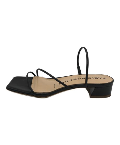 FABIO RUSCONI（ファビオルスコーニ）FABIO RUSCONI (ファビオルスコーニ) スクエアトゥ ストラップ フラット サンダル ブラック サイズ:37の古着・服飾アイテム