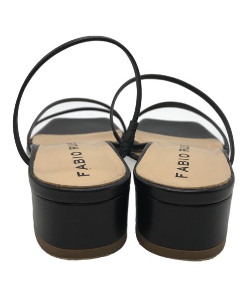 FABIO RUSCONI（ファビオルスコーニ）FABIO RUSCONI (ファビオルスコーニ) スクエアトゥ ストラップ フラット サンダル ブラック サイズ:37の古着・服飾アイテム