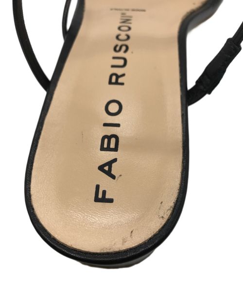 FABIO RUSCONI（ファビオルスコーニ）FABIO RUSCONI (ファビオルスコーニ) スクエアトゥ ストラップ フラット サンダル ブラック サイズ:37の古着・服飾アイテム