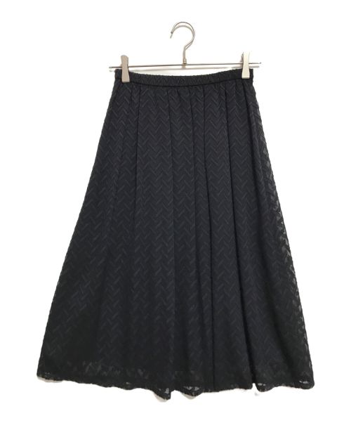 INDIVI（インディヴィ）INDIVI (インディヴィ) エアリー幾何ジャカードフレアーロングスカート ブラック サイズ:SIZE 36の古着・服飾アイテム