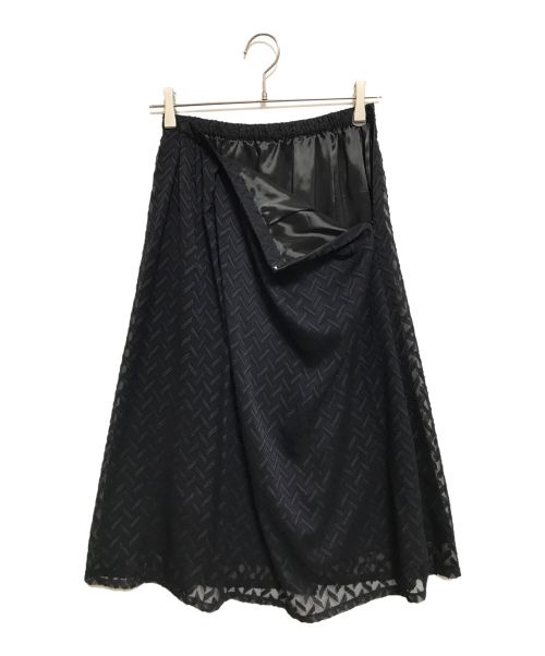 INDIVI（インディヴィ）INDIVI (インディヴィ) エアリー幾何ジャカードフレアーロングスカート ブラック サイズ:SIZE 36の古着・服飾アイテム
