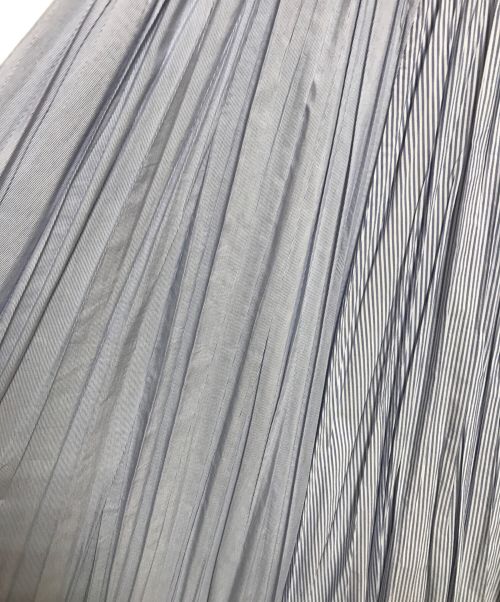 ADAWAS（アダワス）ADAWAS (アダワス) NOLLEY'S (ノーリーズ) 別注ORGANIC COTTON PLEATED SKIRTS ホワイト×ブルー サイズ:Free 未使用品の古着・服飾アイテム