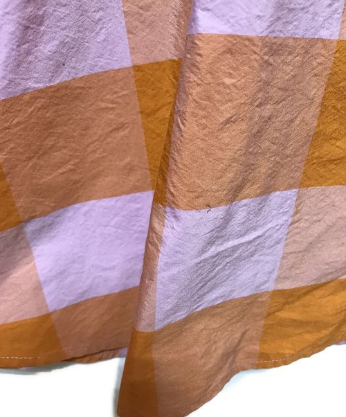 UNITED ARROWS（ユナイテッドアローズ）UNITED ARROWS (ユナイテッドアローズ) FABRICAＶネックワンピース パープル×オレンジ サイズ:SIZE 38の古着・服飾アイテム