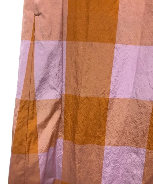 UNITED ARROWS（ユナイテッドアローズ）UNITED ARROWS (ユナイテッドアローズ) FABRICAＶネックワンピース パープル×オレンジ サイズ:SIZE 38の古着・服飾アイテム