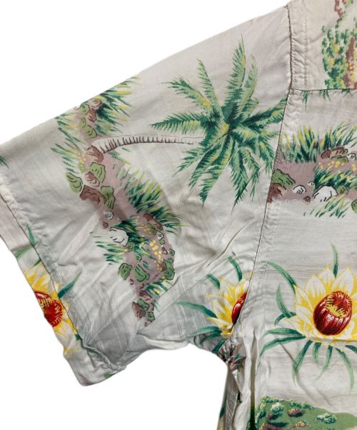 PENNEYS（ペニーズ）PENNEYS (ペニーズ) 50‘Sアロハシャツ アイボリー×グリーン サイズ:Mの古着・服飾アイテム