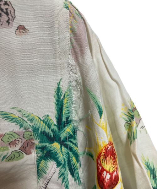 PENNEYS（ペニーズ）PENNEYS (ペニーズ) 50‘Sアロハシャツ アイボリー×グリーン サイズ:Mの古着・服飾アイテム