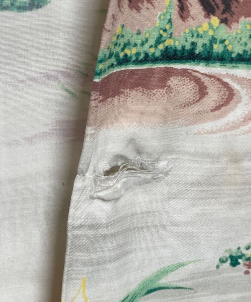 PENNEYS（ペニーズ）PENNEYS (ペニーズ) 50‘Sアロハシャツ アイボリー×グリーン サイズ:Mの古着・服飾アイテム