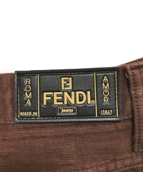 FENDI JEANS（フェンディ ジーンズ）FENDI jeans (フェンディ ジーンズ) ズッカ柄パンツ ブラウン サイズ:SIZE 28の古着・服飾アイテム