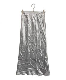 Spick and Span Noble（スピックアンドスパンノーブル）の古着「ナローAラインサテンスカート」｜シルバー