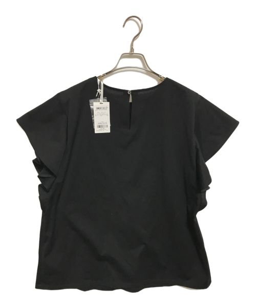 23区 R（ニジュウサンク）23区 R (ニジュウサンク) プレミアムコットンジャージー フリルスリーブカットソー ブラック サイズ:L 未使用品の古着・服飾アイテム