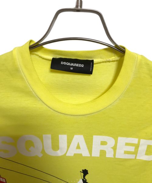 DSQUARED2（ディースクエアード）DSQUARED2 (ディースクエアード) プリントTシャツ イエロー サイズ:下記参照の古着・服飾アイテム
