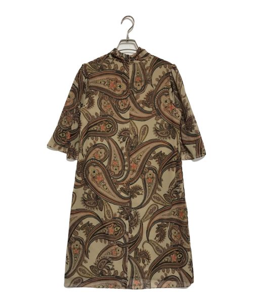 GRACE CONTINENTAL（グレースコンチネンタル）GRACE CONTINENTAL (グレースコンチネンタル) ペイズリーボウタイワンピース ベージュ サイズ:SIZE 2−36 未使用品の古着・服飾アイテム