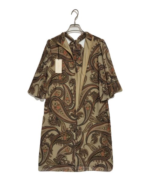 GRACE CONTINENTAL（グレースコンチネンタル）GRACE CONTINENTAL (グレースコンチネンタル) ペイズリーボウタイワンピース ベージュ サイズ:SIZE 2−36 未使用品の古着・服飾アイテム