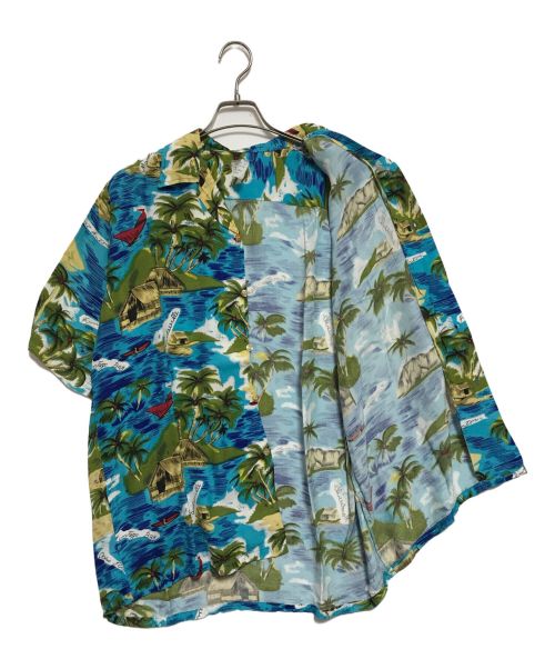 Manhattan（マンハッタン）Manhattan (マンハッタン) オープンカラーシャツ ブルー サイズ:Lの古着・服飾アイテム