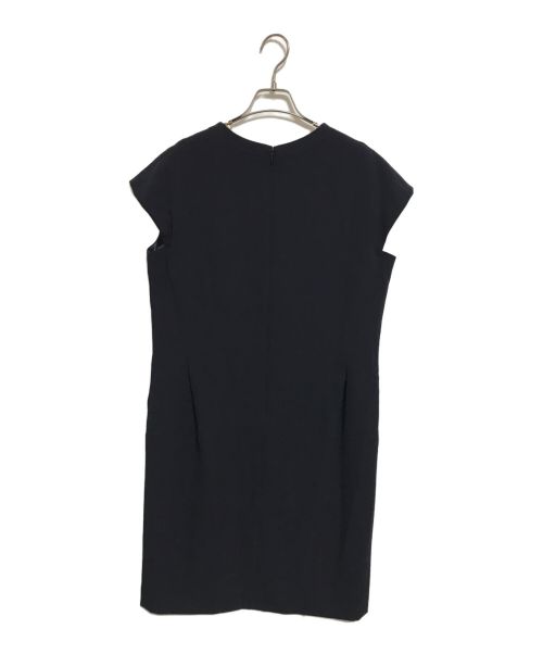 23区（ニジュウサンク）23区 (ニジュウサンク) トリアセダブルジョーゼット ワンピース ネイビー サイズ:Mの古着・服飾アイテム