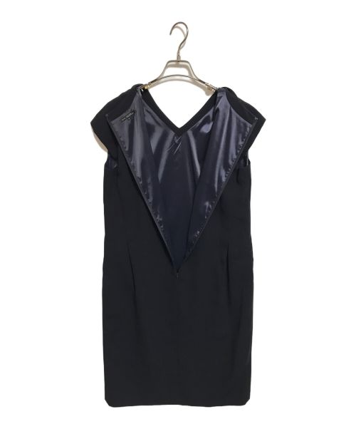 23区（ニジュウサンク）23区 (ニジュウサンク) トリアセダブルジョーゼット ワンピース ネイビー サイズ:Mの古着・服飾アイテム