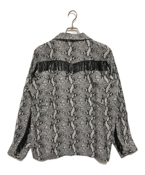 Needles（ニードルズ）Needles (ニードルズ) Fringe One-Up Shirt - Python Jq. / Purple グレー サイズ:Mの古着・服飾アイテム